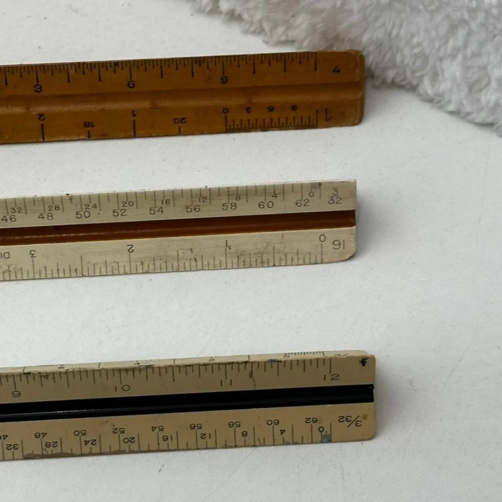 Vintage Pickett Dietzgen ExcelloTriangular Scale Ruler Lot of 3 Architects